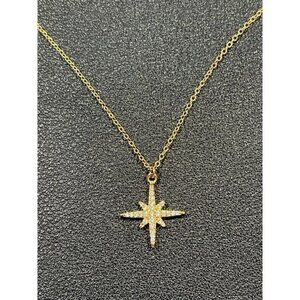 Sterling Forever 14K Gold Vermeil Cubic Zircon Starburst Pendant Necklace